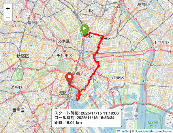 2025年11月15日の散歩記録