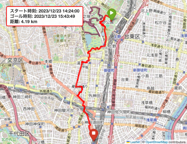 [過去散歩] 2023年12月23日の散歩記録